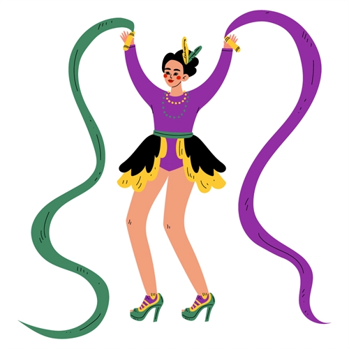 Carnival Circus Theme Ribbon Dancer Transparent Sticker